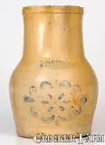 F.H. Cowden, F.H. COWDEN / HARRISBURG Cobalt-Stenciled Stoneware Pitcher, circa 1885, Stoneware