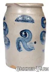 N. Cooper & Power, N. COOPER & POWER / MAYSVILLE, KY Stoneware Jar with Bold Cobalt Decoration, circa 1860, Stoneware