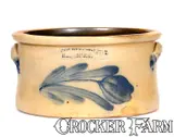 COWDEN & WILCOX / HARRISBURG, PA Stoneware Cake Crock by Cowden & Wilcox, circa 1865, Stoneware, sold Dec 2020
