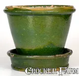 John Bell, Scarce Large-Sized JOHN BELL / WAYNESBORO Redware Green-Glazed Flowerpot