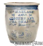 Wm. Haslage & Co., WM. HASLAGE & CO. / GROCERS AND TEA DEALERS Pittsburgh, PA Stoneware Advertising Jar, circa 1875, Stoneware