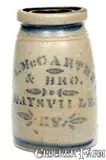 & Bro, G. A. McCARTHEY & BRO. / MAYSVILLE, KY Stoneware Canning Jar, circa 1875, Stoneware