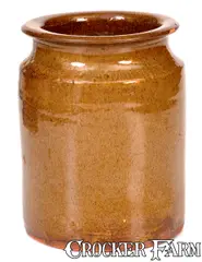 A. Wilcox, Scarce A. WILCOX / W. Bloomfield, New York Glazed Redware Jar, circa 1850, Redware