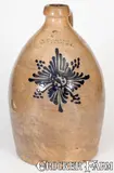 C. W. Braun, C. W. BRAUN / BUFFALO, NY Stoneware Jug with Bold Starburst Decoration