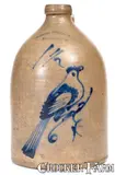 Hudson Pottery Co., Scarce HUDSON POTTERY CO. / HUDSON, N.Y. Stoneware Bird Jug, circa 1870, Stoneware