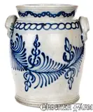 B.C. Milburn, Exceptional and Important B.C. MILBURN / ALEXA Stoneware Jar w/ Profuse Slip-Trailed Cobalt Decoration (Alexandria, VA)