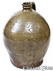 David Drake, Important Stoneware Jug by Dave (August 17, 1852), Edgefield District, SC, 1852, Stoneware
