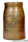 Mccarthey & Bro, MCCARTHEY & BRO. / MAYSVILLE, KY Stoneware Canning Jar, circa 1875, Stoneware