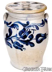 John Bell, Extremely Important Solomon Bell Presentation Stoneware Jar, Made for Tillie Bell at JOHN BELL / WAYNESBORO Shop, 1874, Stoneware