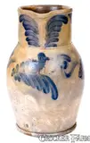 Carver & Wightman, Extremely Rare CARVER & WIGHTMAN / EDINBURG / Va Stoneware Pitcher, circa 1850-1865, Stoneware