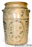 D. G. Thompson, Rare 10 Gal. D. G. THOMPSON / MORGANTOWN Stoneware Jar w/ Elaborate Cobalt Decoration, circa 1865, Stoneware