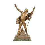 "Le serment" - statuetă reprezentând un soldat, cca. 1890 by Émile Louis Picault, zinc; marmură, offered Apr 2026