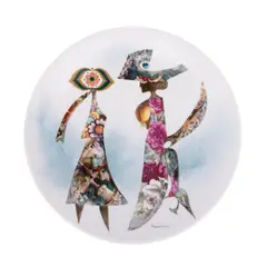 Personaje și flori by Jules Perahim, ceramică, sold Nov 2025