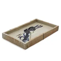 A rectangular stoneware relief, decorated with blue glaze by Bent Stubbe Teglbjærg, sold Sep 2026