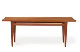 Finn Juhl, A rectangular solid teak coffee table mounted on profiled, tapering legs