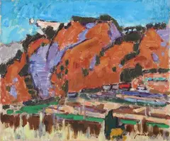Ida Minoru, Spring in Okuji”, 1983. Signed Minoru I; and on the reverse, 1983, Oil on canvas