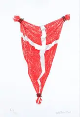 Sven Dalsgaard, Two compositions with the Danish flag, lithograph