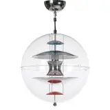 Verner Panton, VP-Globe 40, 2000, Pendant with acrylic shades, inside with red and blue lacquered aluminium shades