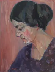 Valdemar Secher, Portrait of a woman, Oil on canvas