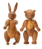 Kay Bojesen, Patinated oak bear and rabbit
