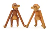 Kay Bojesen, Two patinated teak and limba wood monkeys