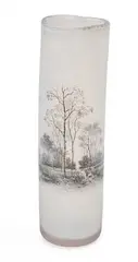 Daum Nancy, Tall white and grey glass vase
