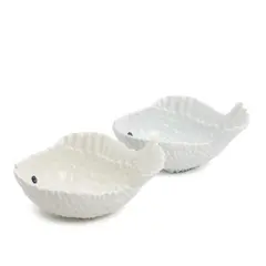 Jeanne Grut, Two bowls of porcelain modelled in the form of fish