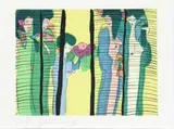 Walasse Ting, 5 geishas with flowers, lithograph