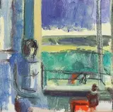 Svend Engelund, Interior with a figure, oil