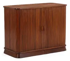 Danish cabinetmaker, Small stained beech cabinet with tambour doors