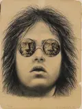 Kurt Trampedach, Self-portrait, lithograph