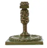 Thorvald Bindesbøll, A patinated bronze Art Nouveau candlestick with stylised stem, sculpture