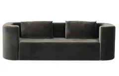 Verner Panton, Freestanding three seater sofa upholstered with grey fabric from Kvadrat