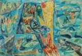 Freddie Dybris, Dragevejr”, 1963. Signed, titled and dated on the reverse, 1963, Oil on canvas