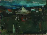 Erik Hoppe, Landscape with carousel, 1946. Signed and dated on the reverse, 1946, Oil on canvas