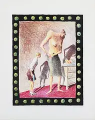 Michael Kvium, Man kan altid få en kvinde til at smide tøjet No, lithograph