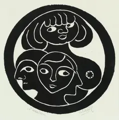 Henry Heerup, Medaljon, lithograph