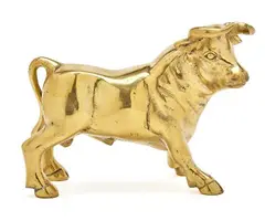 Andréas Wargenbrant, Bull or bear, Gold-patinated bronze