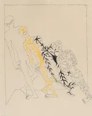 Mogens Zieler, Figures, Pencil and crayon on paper