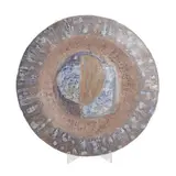 Ane Brügger, A circular stoneware dish, decorated with blue glaze