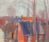 Poul S. Nielsen, View over Vallekilde, Oil on canvas