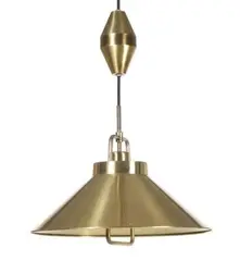 Frits Schlegel, A brass pendant, adjustable height mechanism and brass canopy