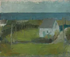 Landscape with house by Lili Ege, Oil on canvas, sold Sep 2026