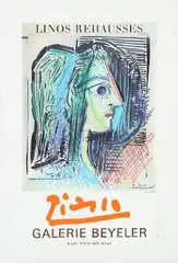 Pablo Picasso, Gallerie Beyerler Exhibition, Basel Switzerland 1970. Unsigned, 75/C2 299. Offset poster in colours, print (other)