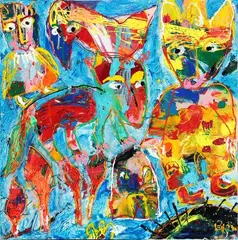 Bjørn Bjørnholt, Rainbow Kiss and Daydream, Acrylic on canvas