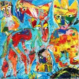 Bjørn Bjørnholt, Rainbow Kiss and Daydream, Acrylic on canvas