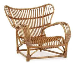 Viggo Boesen, Easy chair of bamboo and woven cane