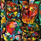 Bjørn Bjørnholt, Daggryets engel der dansede tango med den forkølede markmus, Acrylic on canvas