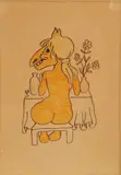 William Heinesen, The Horse Lady, Ink on paper