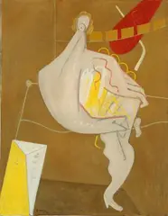 Wilhelm Freddie, Fornem dame i sit boudoir”, 1983. Signed Freddie 83. Oil on canvas, 1983, Oil on canvas